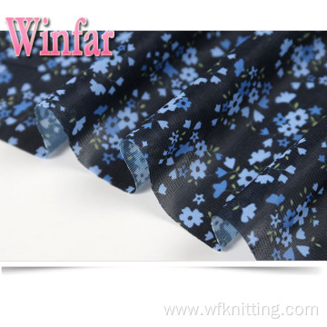 Single Jersey Flower Printed DTY Polyester Knit Fabric